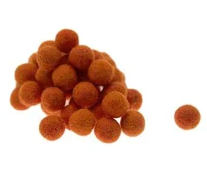 CONF. 10 PZ palline feltro naturale diam. 1,5 cm - ARANCIO FIAMMA