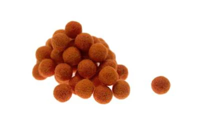 CONF. 10 PZ palline feltro naturale diam. 1,5 cm – ARANCIO FIAMMA