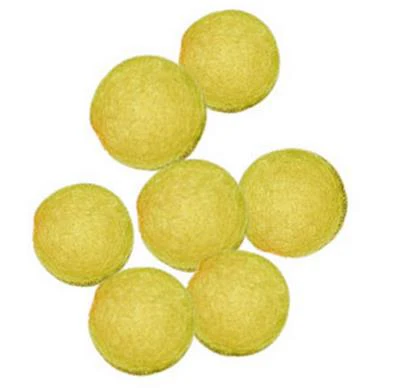 CONF. 10 PZ palline feltro naturale diam. 1 cm – GIALLO SOLE