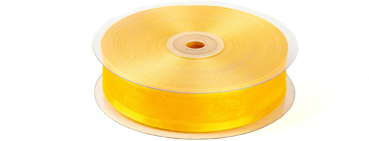 NASTRO ORGANZA CON BORDI IN RASO h.3,8 cm – Giallo
